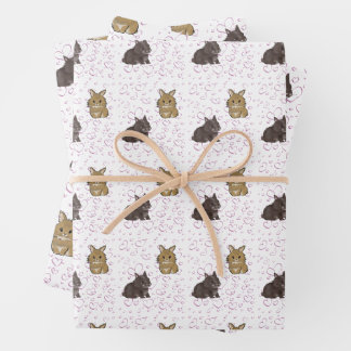 Lionhead bunnies  wrapping paper sheet