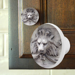 LionHead Classic Architectural Monogrammed Ceramic Knob
