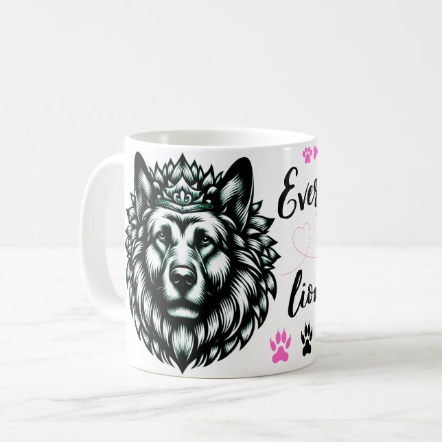 Lionhearted Loyalty: Celebrating the Majestic Spir Coffee Mug (Front Left)