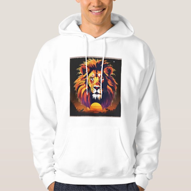 #LionHoodie #AnimalPrint #WildlifeFashion #LionArt Hoodie (Front)