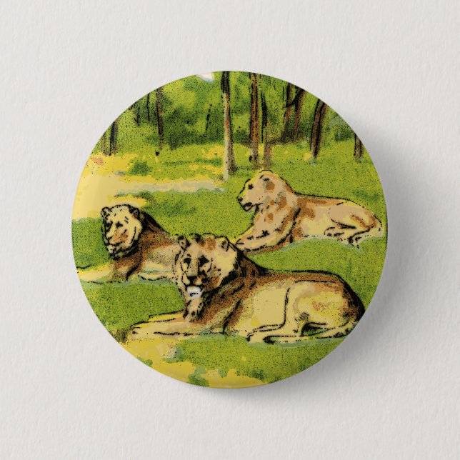 Lions 6 Cm Round Badge (Front)