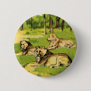Lions 6 Cm Round Badge