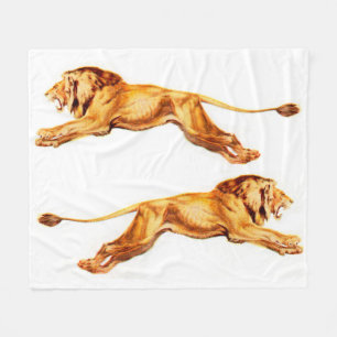 lions at cross purposes fleece blanket
