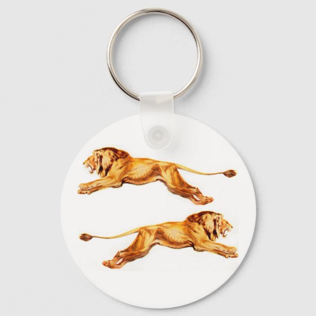 lions at cross purposes key ring (Front)
