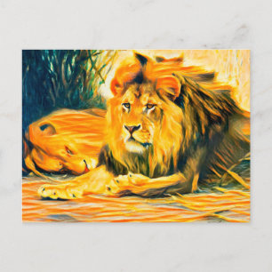 Lions at rest postcard