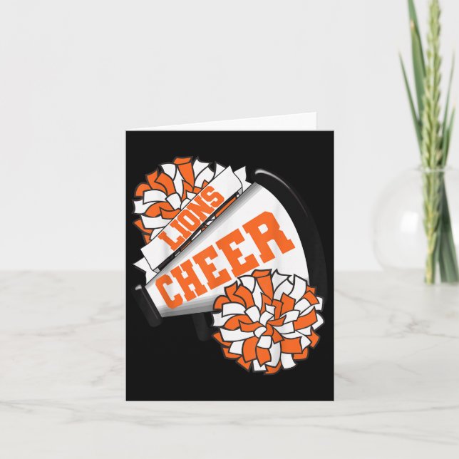 Lions Cheer Back To School Cheerleading Spirit O  Card (Front)