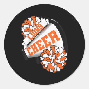 Lions Cheer Back To School Cheerleading Spirit O Classic Round Sticker