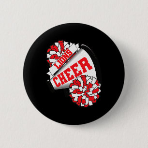 Lions Cheer Ck To School Cheerleading Spirit R 6 Cm Round Badge