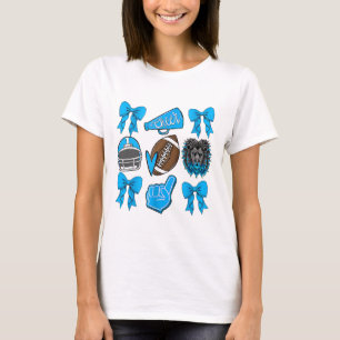 Lions Cheer Footll Game Day Coquette Lions Bow T-Shirt