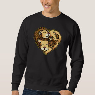 Lions Couple Heart Shape Love Animals Lion Sweatshirt