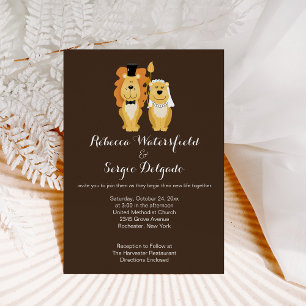 Lions Customised Wedding Invitation (Brown)