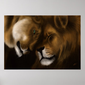 Lions - Digital Painting Poster