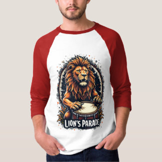 Lion's Drum Parade funny art : Majestic Lion Print T-Shirt