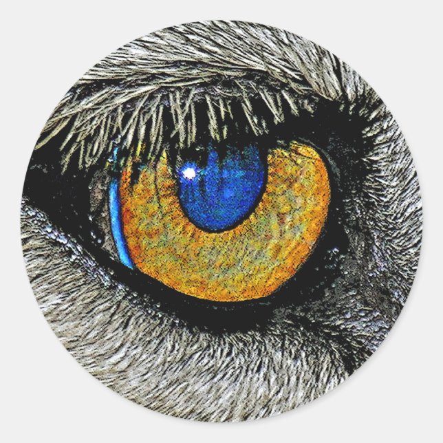 Lions Eye, Realistic Poster Classic Round Sticker (Front)
