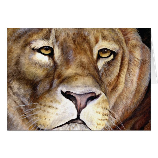Lions face animal painting art card (Front Horizontal)