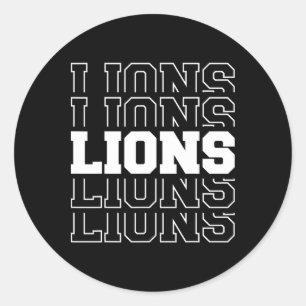 Lions Football Spirit School Mascot Game Day Teach Classic Round Sticker