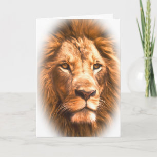 Lion's Head Birthday Card