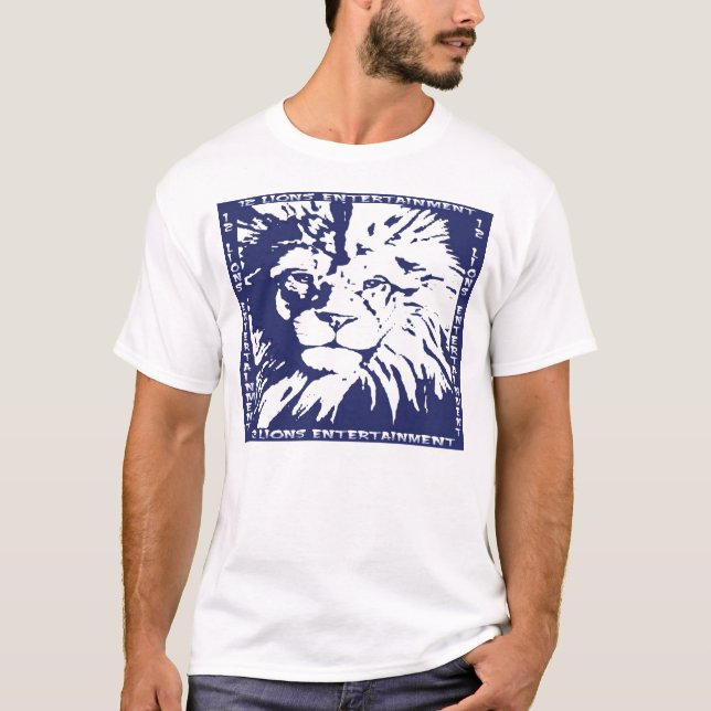 Lion's head - blue T-Shirt (Front)