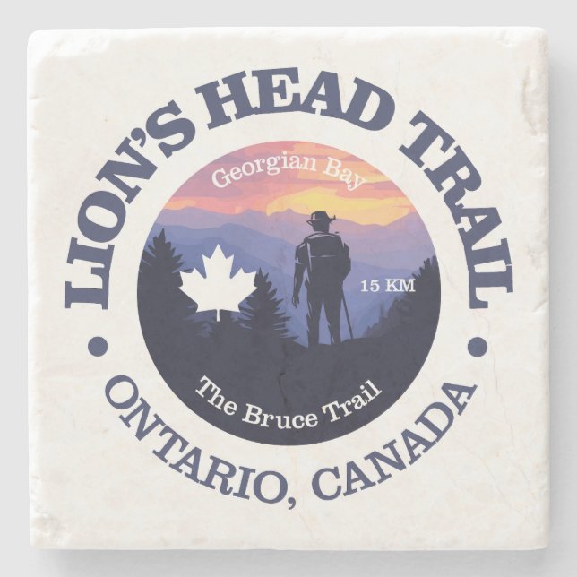 Lion's Head Trail (rd2) Stone Coaster (Front)