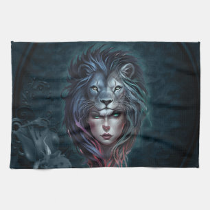 Lion's heart and feminine strength tea towel