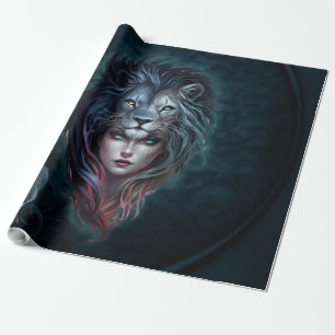 Lion's heart and feminine strength wrapping paper