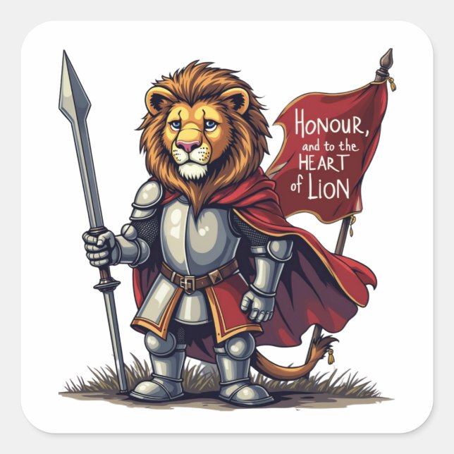 Lions heart square sticker (Front)