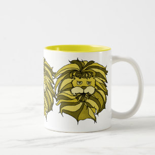 Lions in Yellow Two-Tone Coffee Mug