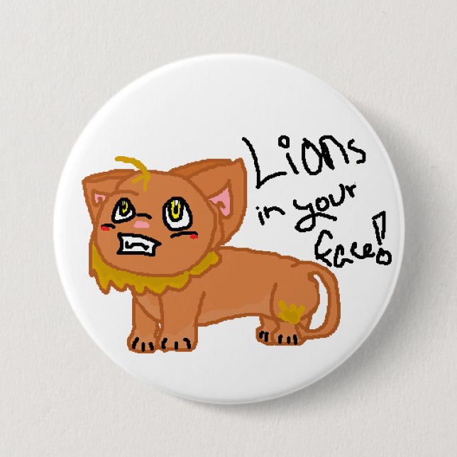 Lions in your face! button (Front)