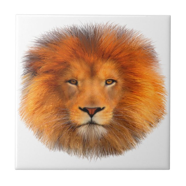 Lion's Mane Ceramic Tile (Front)