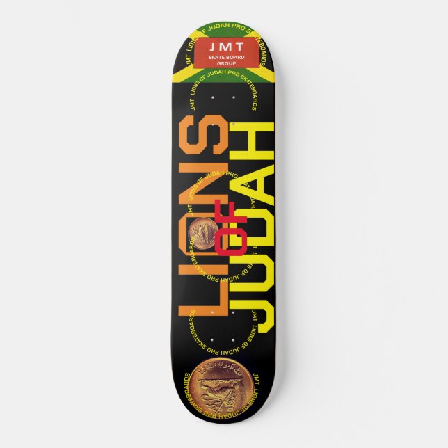 LIONS OF JUDAH. 8 1/4" Skateboard Deck (Front)