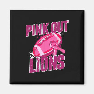 Lions Pink Out Football Tackle Breast Cancer  Magnet