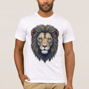 Lion's Pixel: Edgy Geometric Design T-Shirt