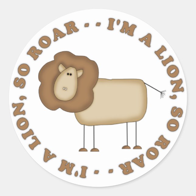 Lion's Roar T-shirts and Gifts Classic Round Sticker (Front)