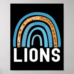Lions School Sports Fan Team Back To School Spirit Poster