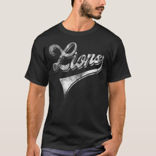 Lions School Sports Fan Team Spirit Mascot Vintage T-Shirt