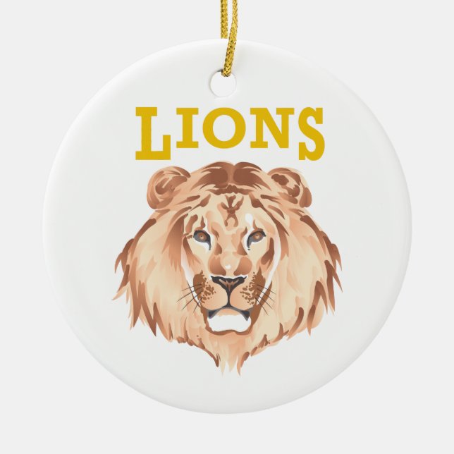 Lions Team Ceramic Ornament (Front)