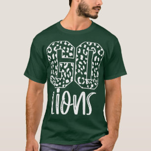 Lions Team Mascot School Spirit Game Night Leopard T-Shirt