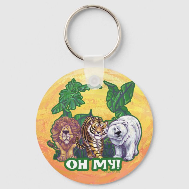 Lions Tiger Bears Oh My Key Ring (Front)