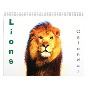 Lions - Wild Animals & Big Cats Wall Calendar
