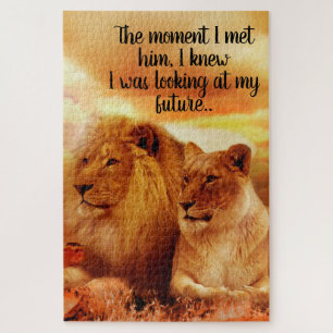 Lion's with Quote Jigsaw Puzzle