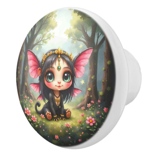 Liora – Keeper of Tiny Stars.  Ceramic Knob (Right)
