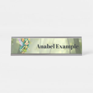 Liora the Forest Sprite –Enchanted Fairy Companion Desk Name Plate
