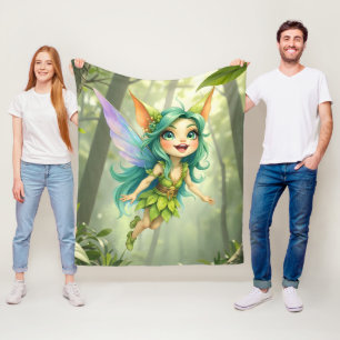 Liora the Forest Sprite –Enchanted Fairy Companion Fleece Blanket