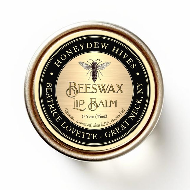 Lip Balm Label Queen Bee Metallic Gold and Black (Creator Uploaded)