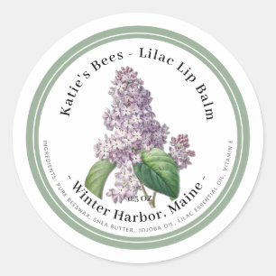 Lip Balm Label with Lilac Flower Illustration