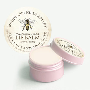 Lip Balm Queen Bee on Antiqued Ivory Parchment  Classic Round Sticker
