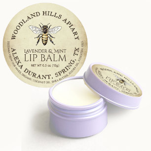 Lip Balm Queen Bee on Antiqued Parchment Classic Round Sticker