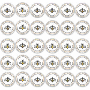 Lip Balm Round Container Sticker Thirty 2" Bee