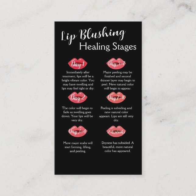 Lip Blush Aftercare Card w/ Double-Sided Design (Front)