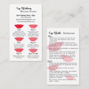 Lip Blush Stages of Healing and Aftercare Business Card